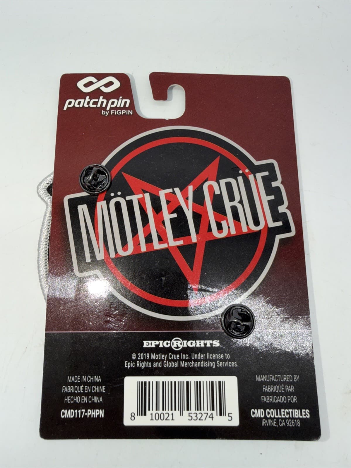 MOTLEY CRUE PATCH PIN 4" PATCH BY FIGPIN 2