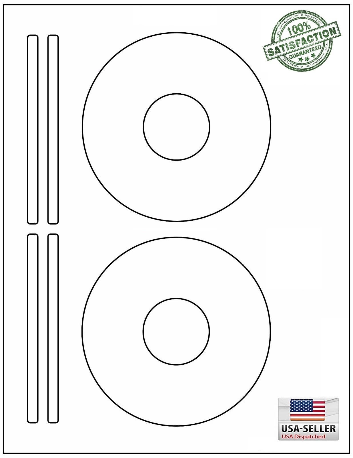 200 CD/ DVD Laser and Ink Jet Labels - Template 5931, 8931, 8692 -100 Sheets!