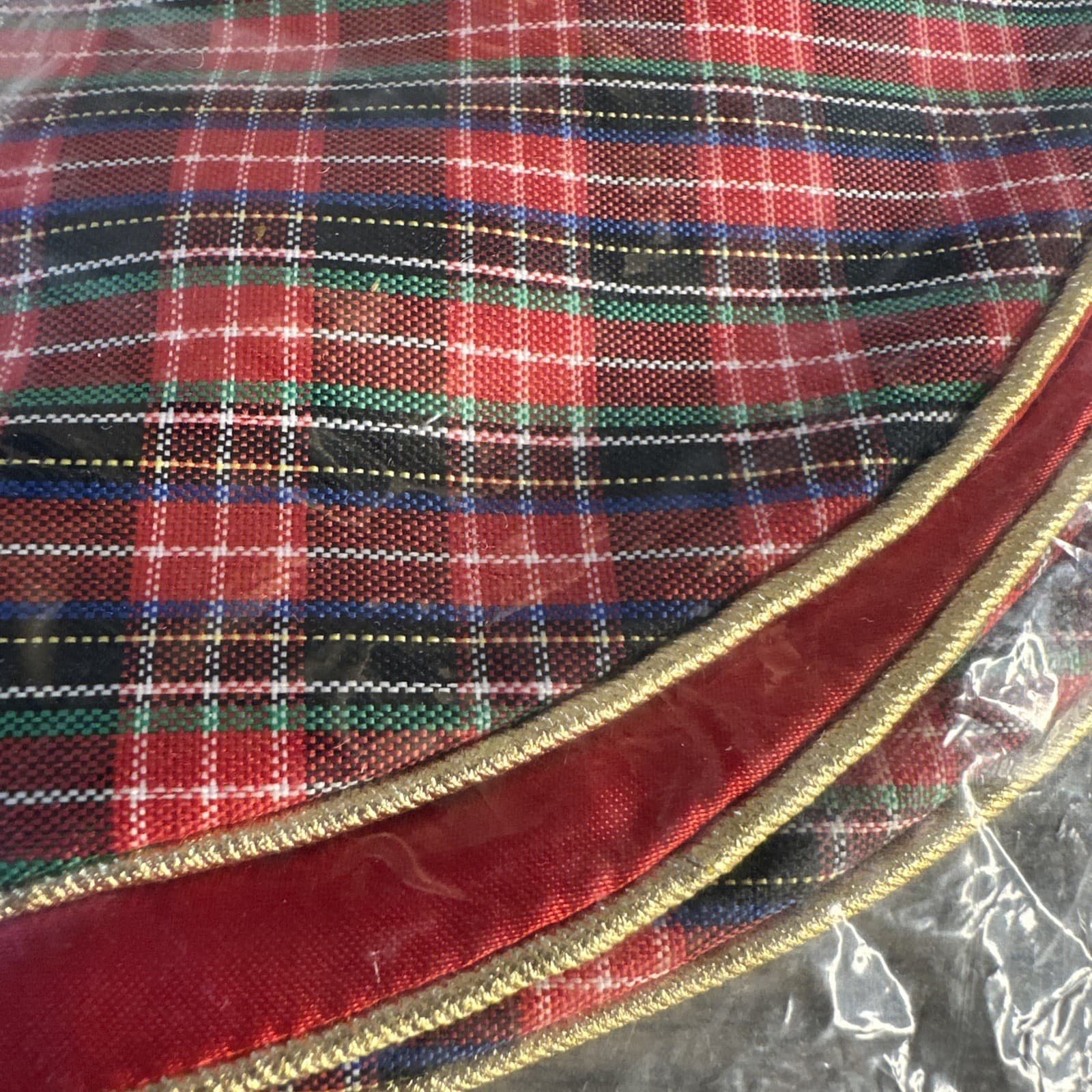 Hallmark Mini Tree Skirt VTG 1994 Reversible Red Plaid New  2