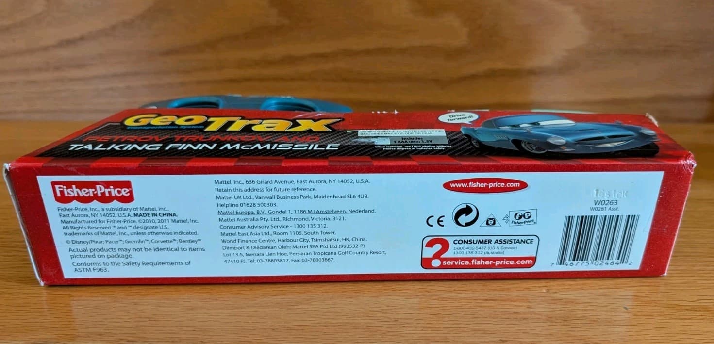 Geotrax Disney Pixar Cars 2 Talking FINN McMissle & Petrov Trunkov Vehicles New 3