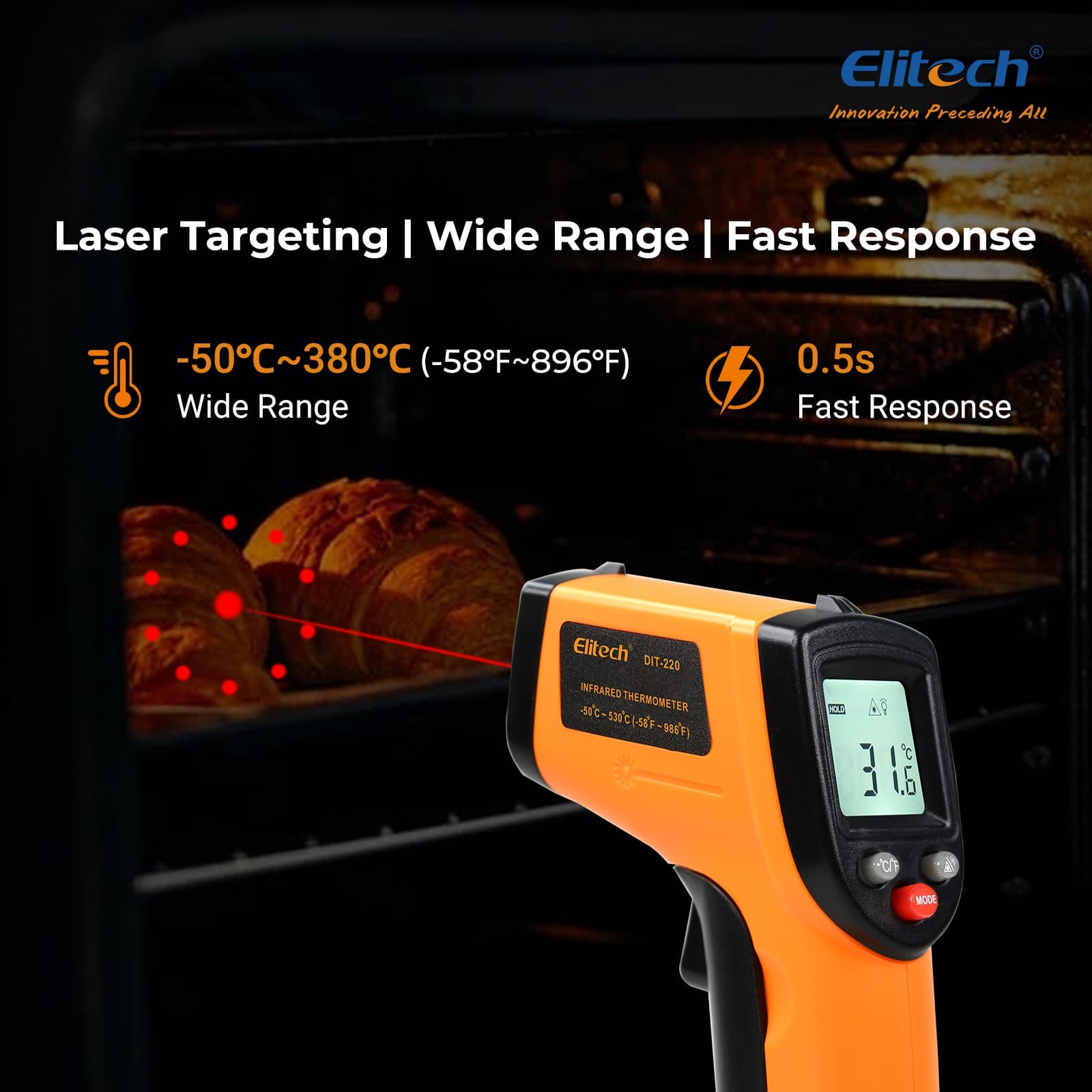 LCD Digital Non-contact Laser IR Infrared Thermometer Temp Meter Temperature Gun 4