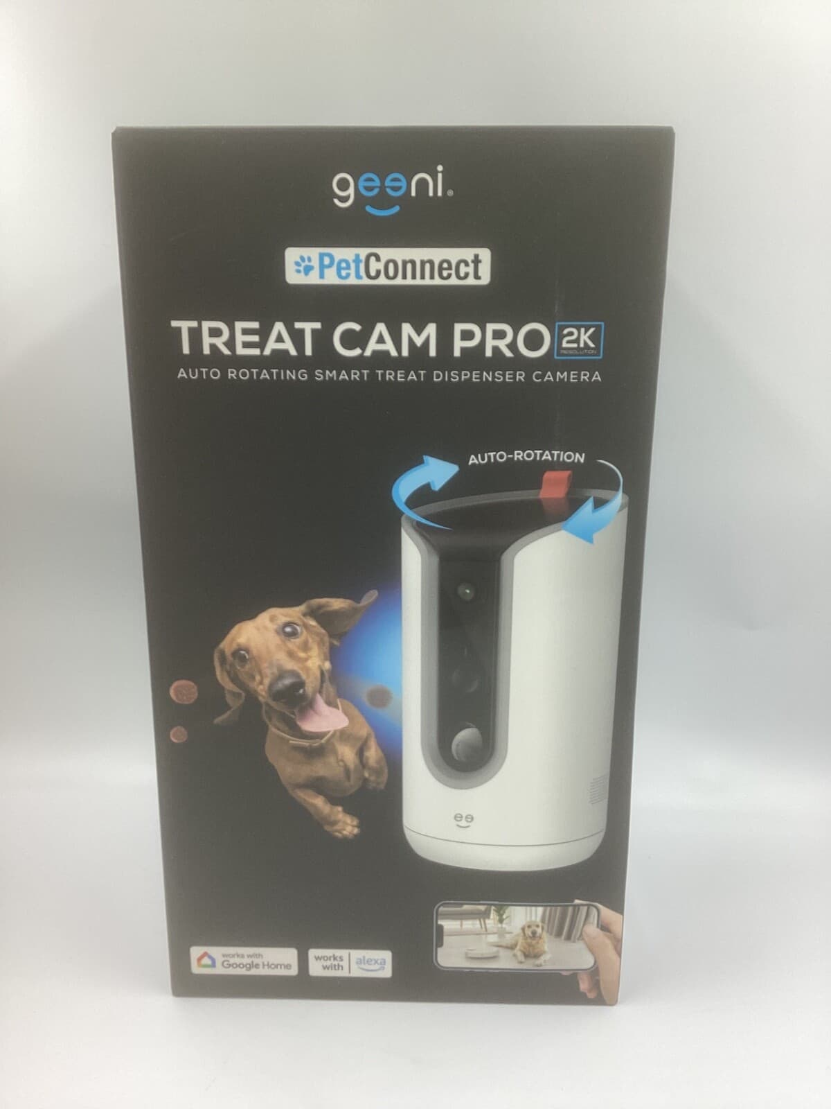 geeni Pet Connect Treat Cam Pro 2k Auto Rotation Brand New Sealed Free Shipping 6