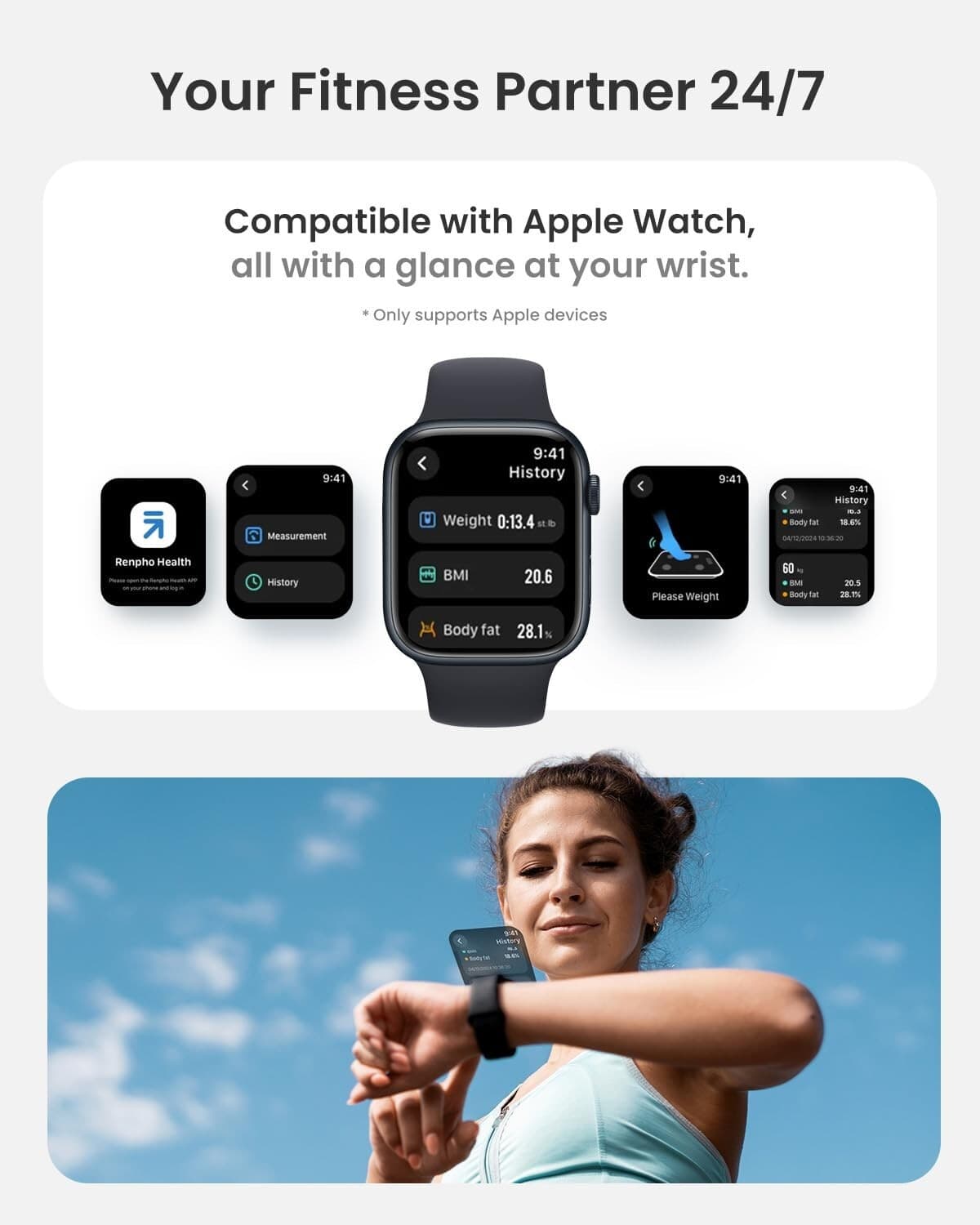 RENPHO Elis 2 Bluetooth Body Fat Scale, Smart Digital Bathroom Weight Scale Gift 6