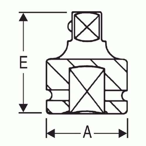 Grey Pneumatic 1128A 3/8" Female x 1/4" Male Impact Adapter with Friction Ball 2