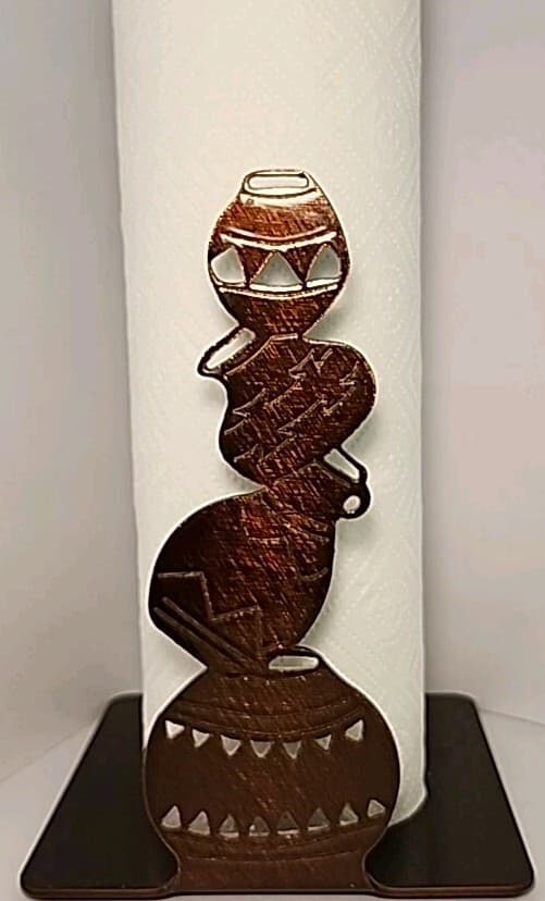 Unique Heavy Metal Cast Iron Native Pots Paper-towel Holder Dispenser Countertop 2