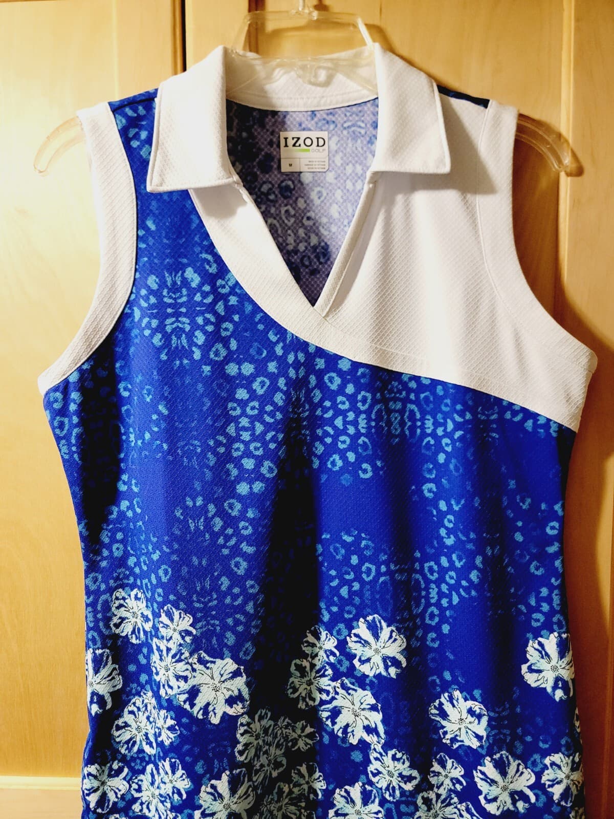 Womens Izod Golf Textured Floral Print Sleeveless Active Dress With Pockets MED 3