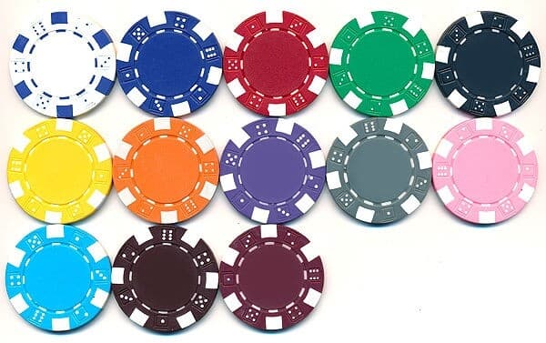 100 CLAY DICE POKER CHIPS Custom SET 11.5 gram 13 Colors Your Choice