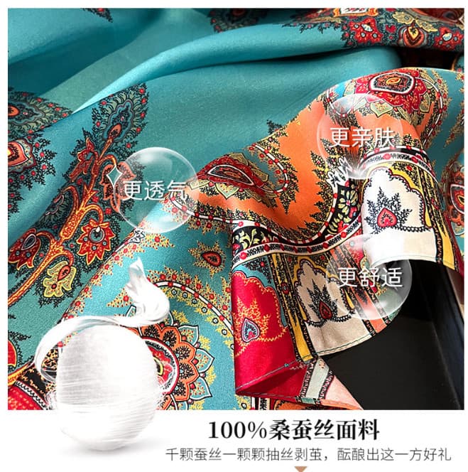 100% Silk Mulberry 26" square Scarf Women neckerchief Wrap floral NEW 2023 4