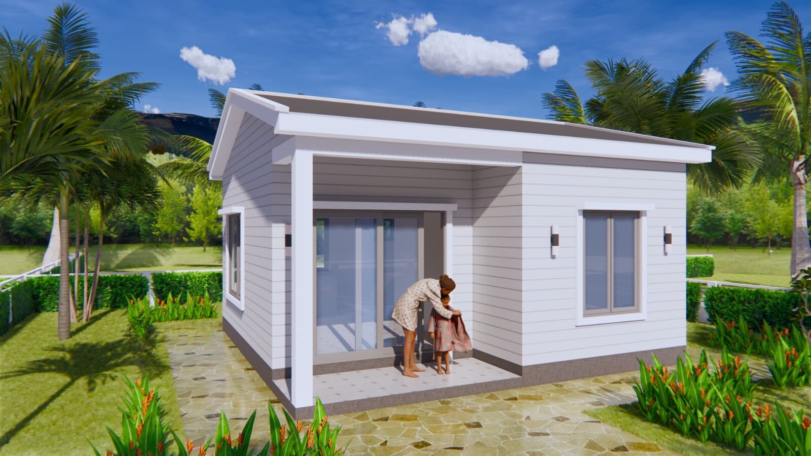 21x21 Feet Tiny House Plans 6.5x6.5 Meter 1 Bed 1 Bath Gable Roof (A4 Hard Copy) 4