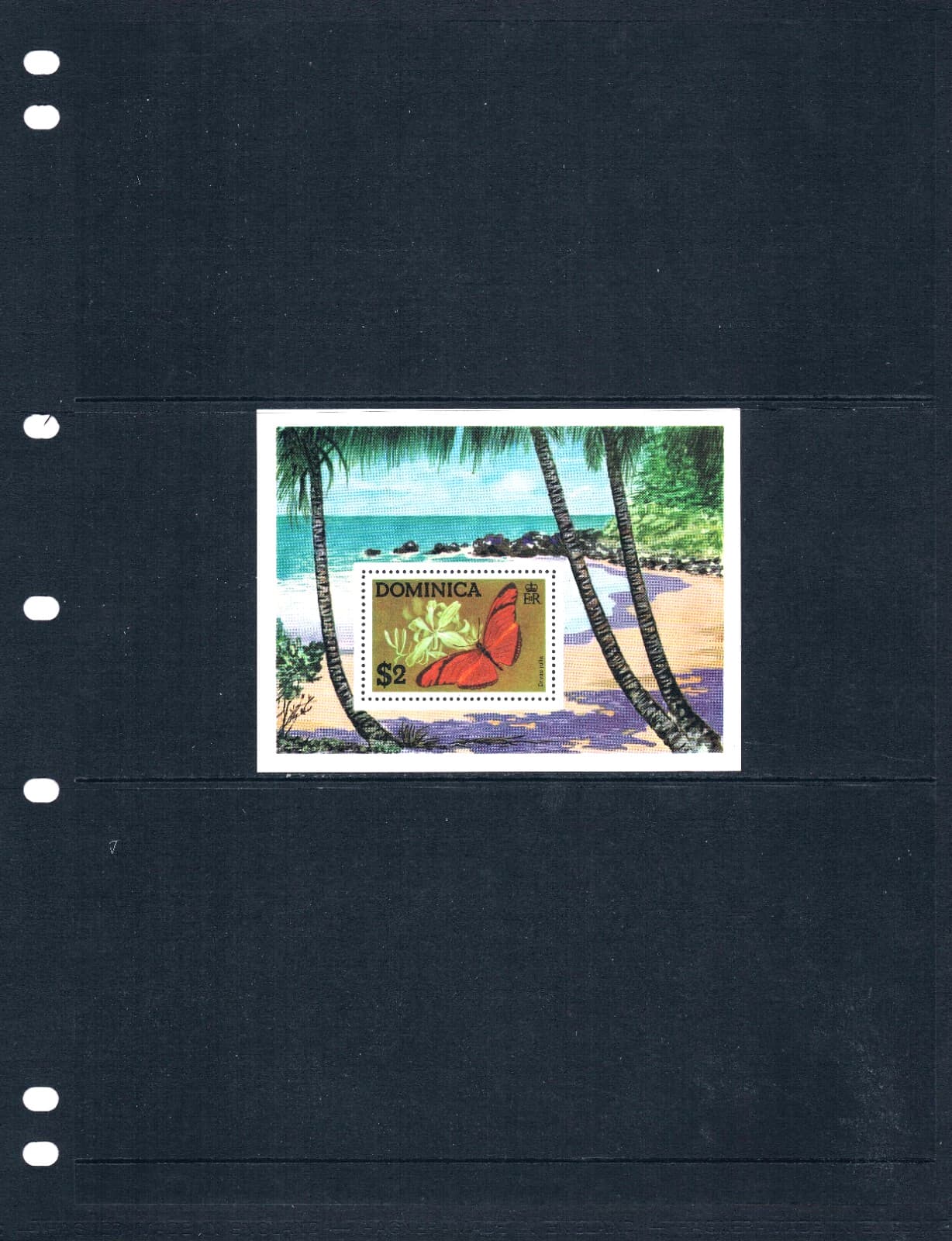 1/3 off $4.00 Scott Value - 1975 DOMINICA Butterflies s/s CV MNH NH UMM 2