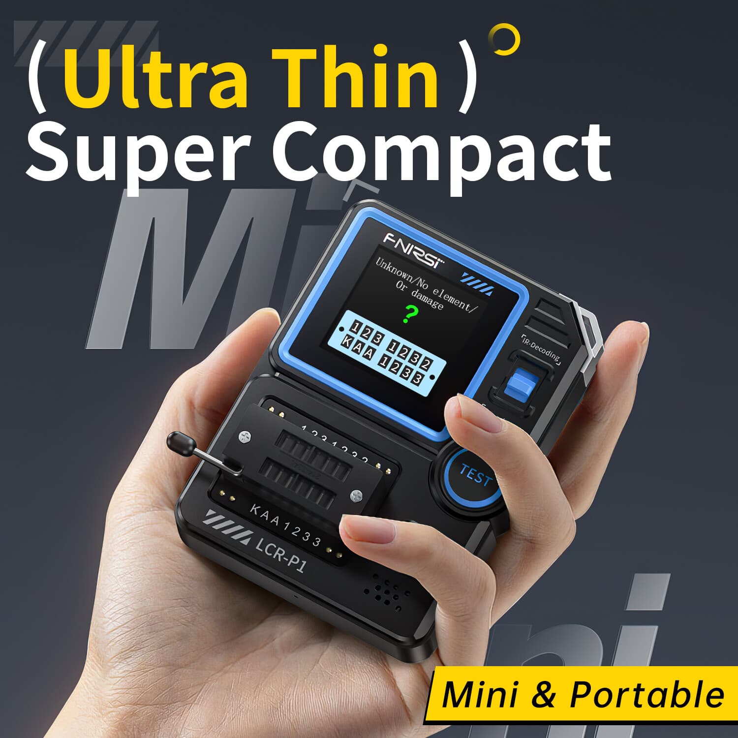 FNIRSI LCR-P1 Transistor Tester Diode Triode MOSFET NPN PNP SMD LCR ESR Meter 6