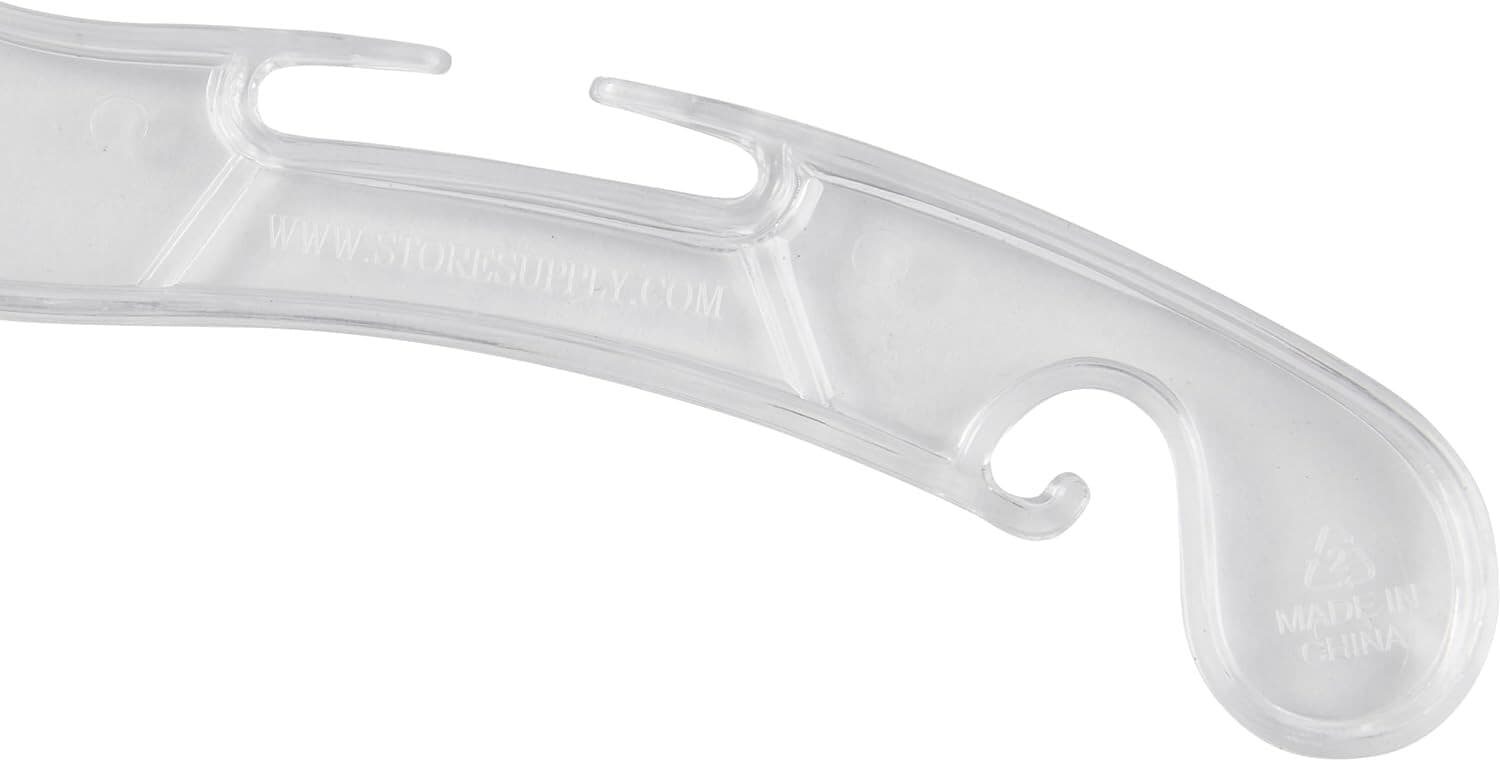 100 Clear Plastic Hangers Children's Kids Clothing Dress Shirt Chrome Swivel 12" 5