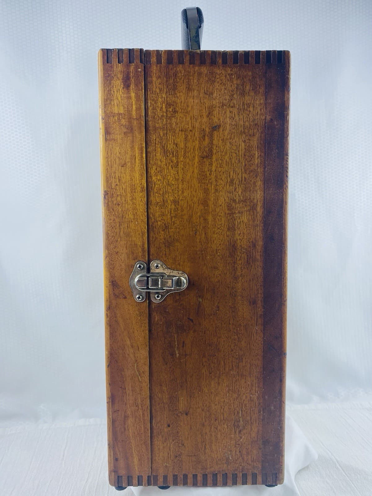 Vtg Brown & Sharpe Precision Center Wooden Box w/Handle EMPTY! 3