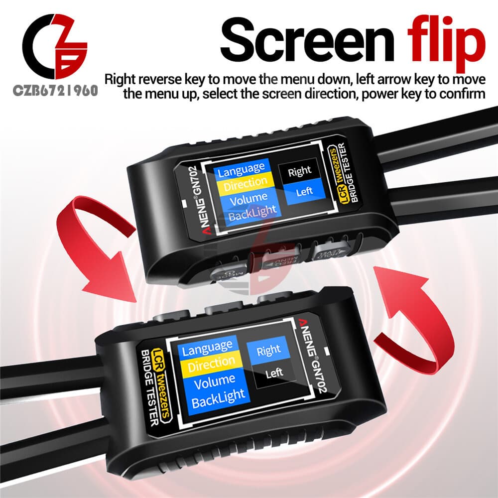 GN702 Smart Tweezer LCR Digital Bridge Meter Capacitor Inductor Component Test 6