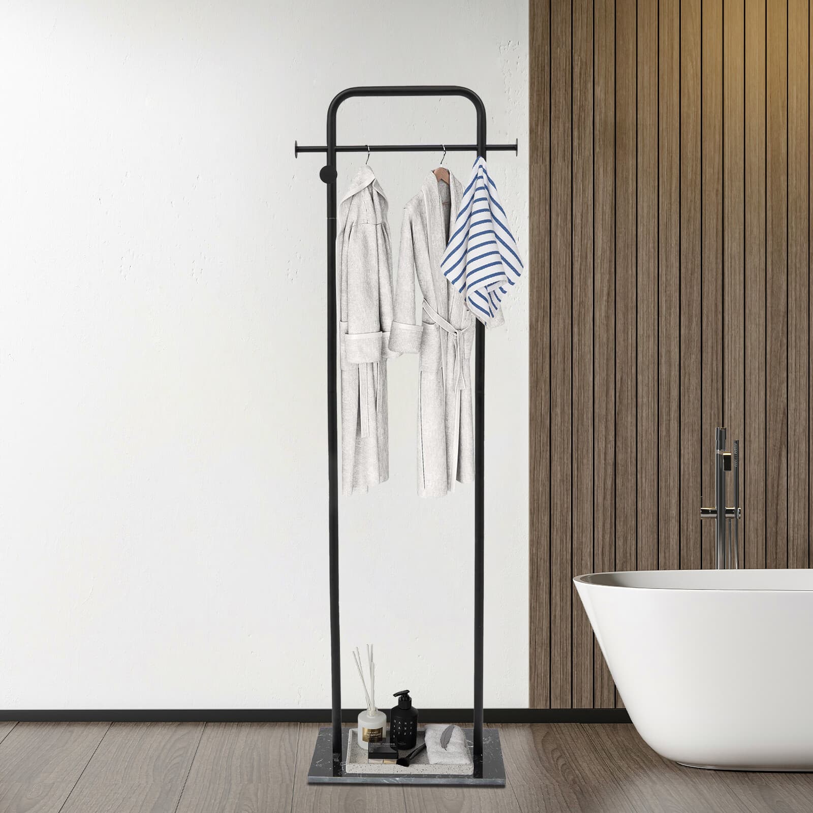 Metal Clothes Rack Free Standing Garment Clothing Rail Rack Organizer Black 4