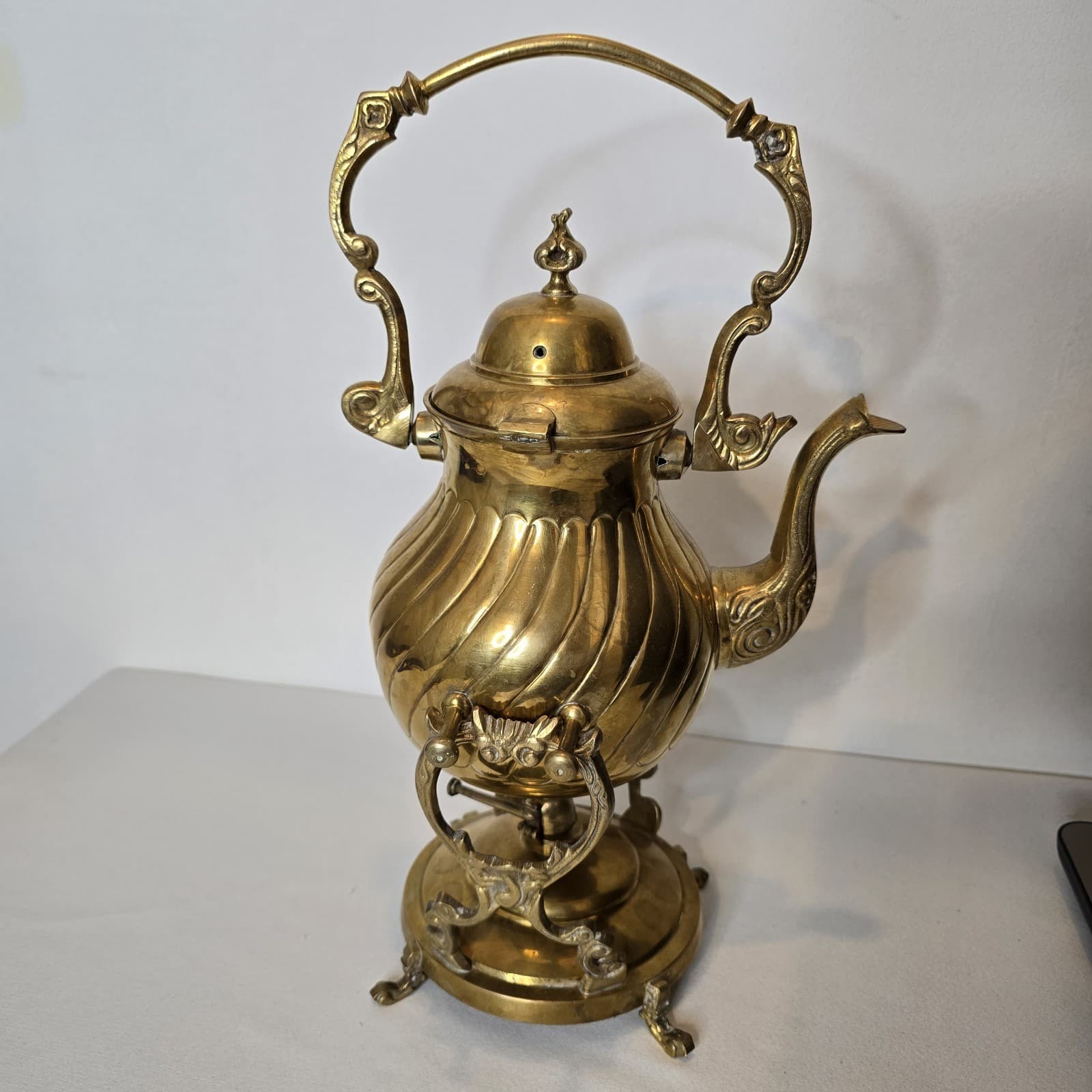 Vintage Brass Spirit Kettle/ teapot with stand and spirit burner