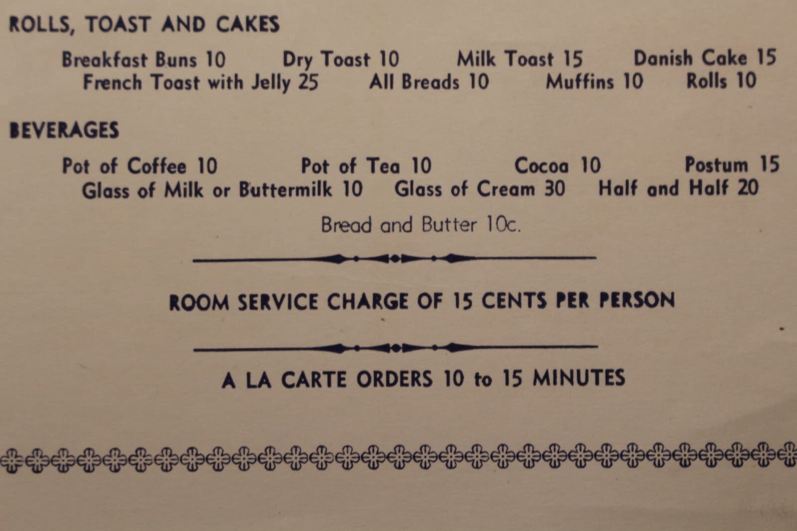 1930's Breakfast menu George Washington Hotel Lexington Ave at 23rd St New York 4