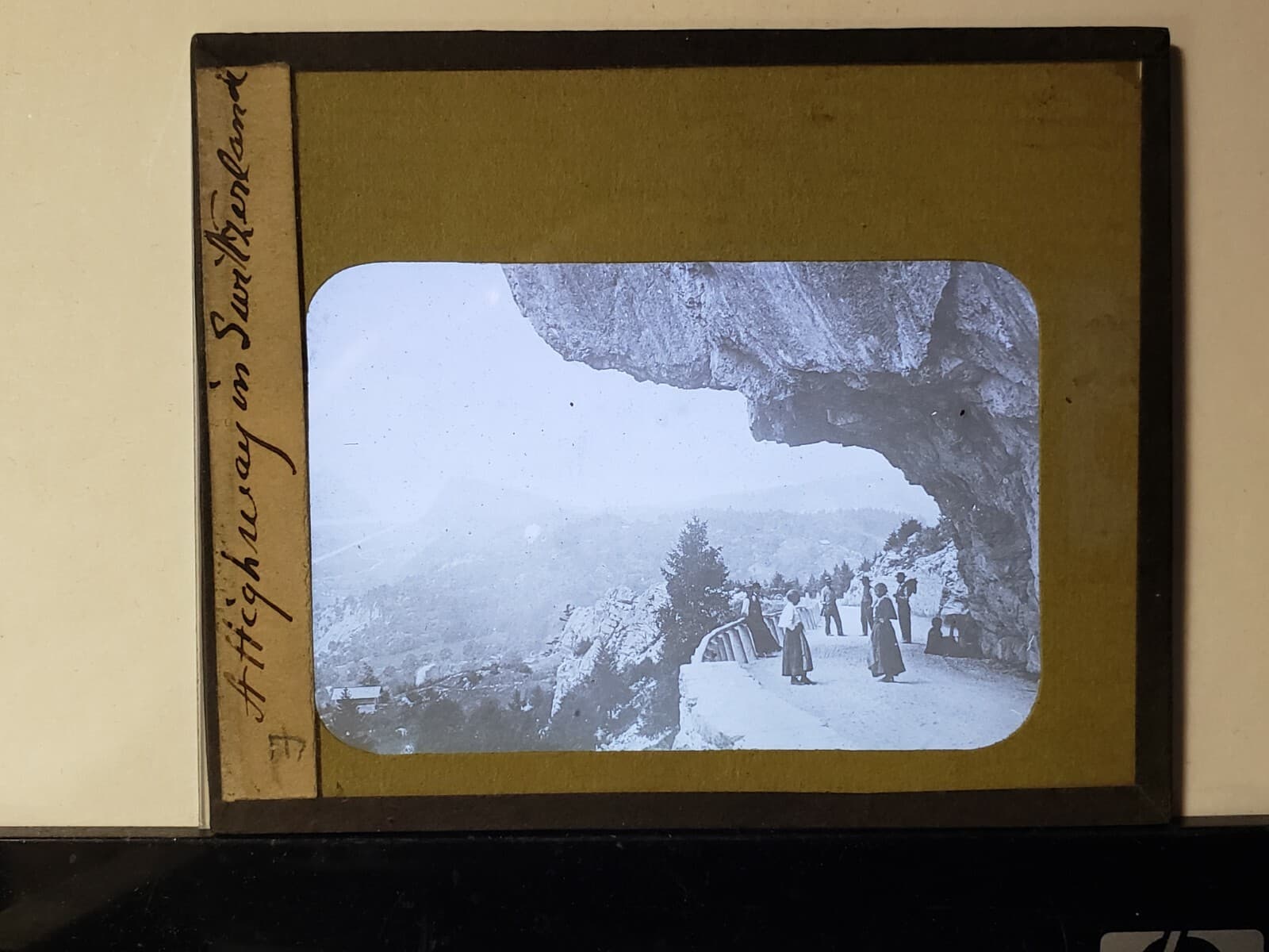 A Highway in Switzerland, c1900's, Magic Lantern Glass Slide 2