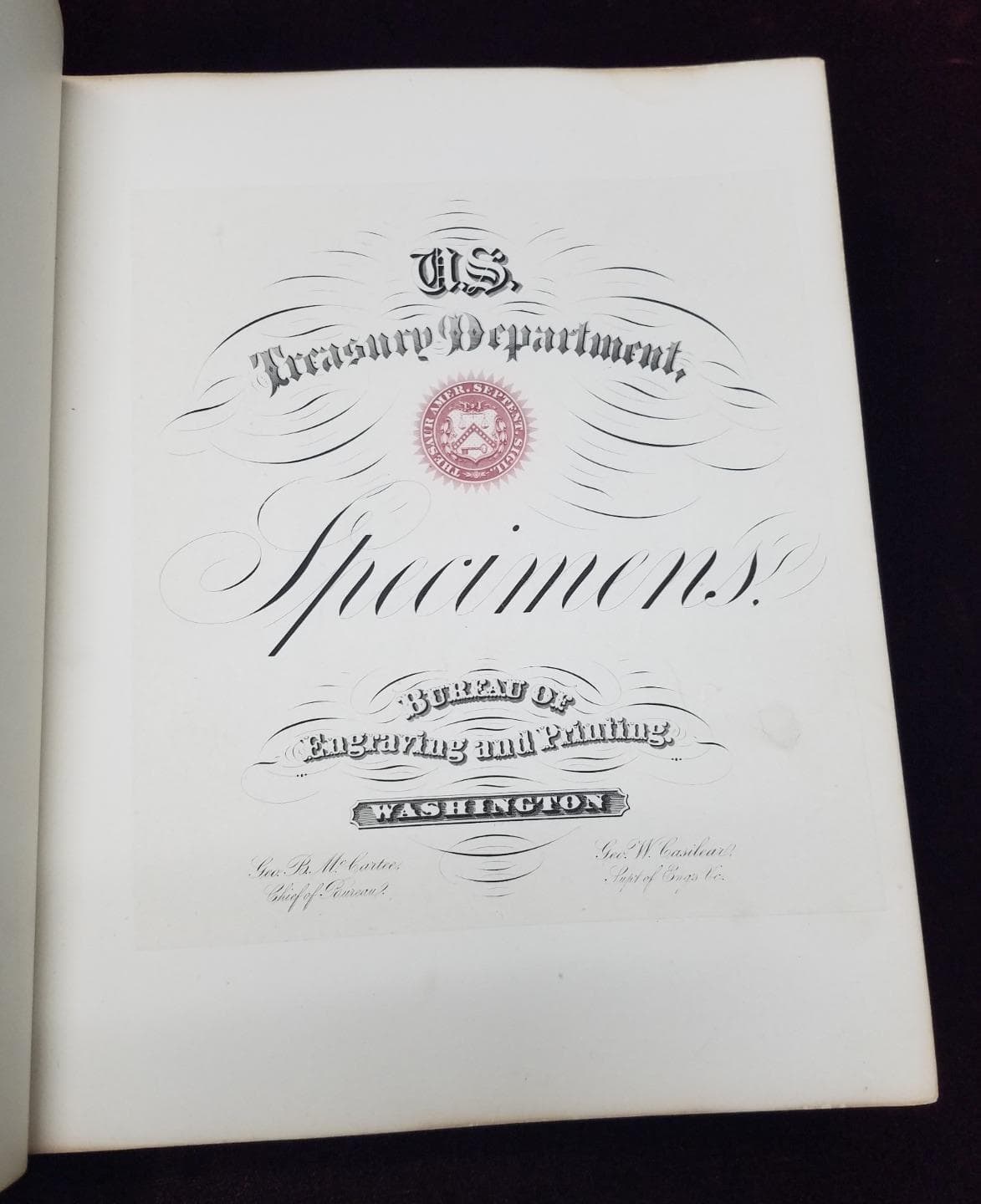 United States Treasury Department Specimen Album Washington: BEP c. 1885 4