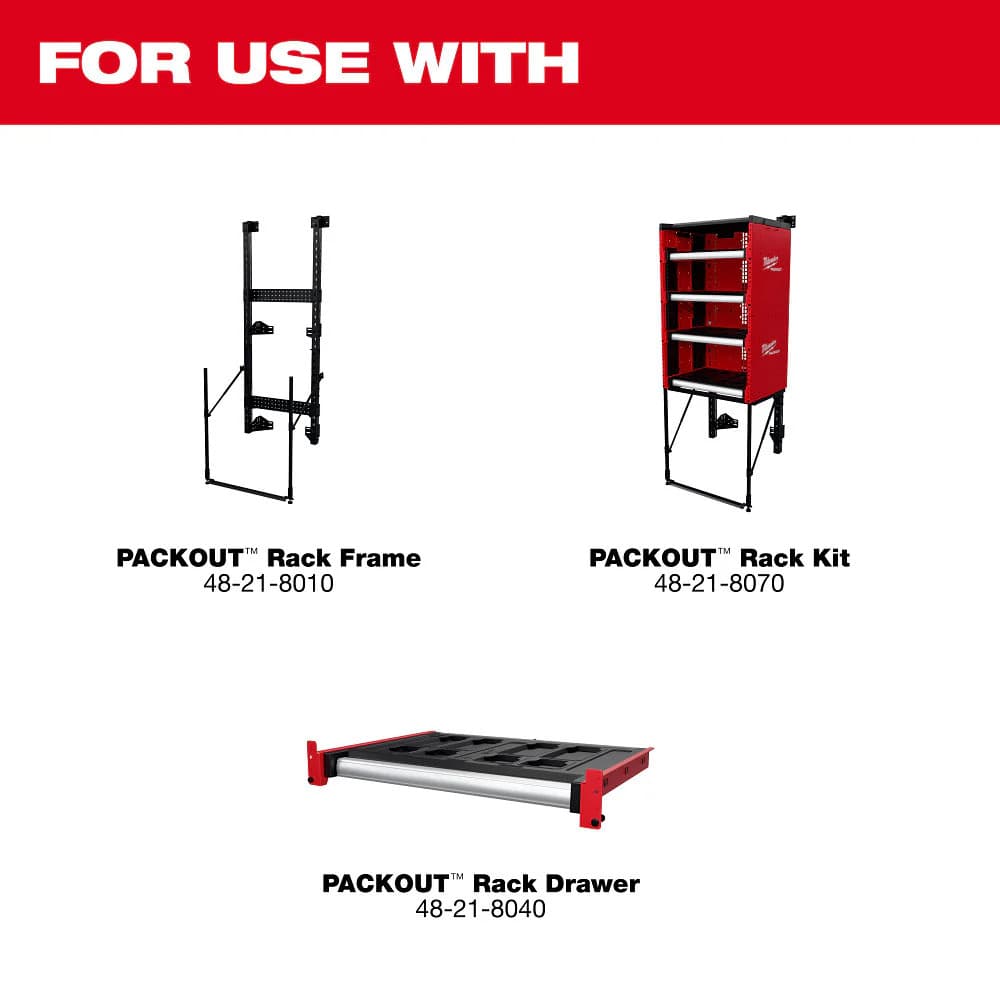 Milwaukee 48-21-8000 PACKOUT Modular Storage System Rack w/ Sliding Drawers 4