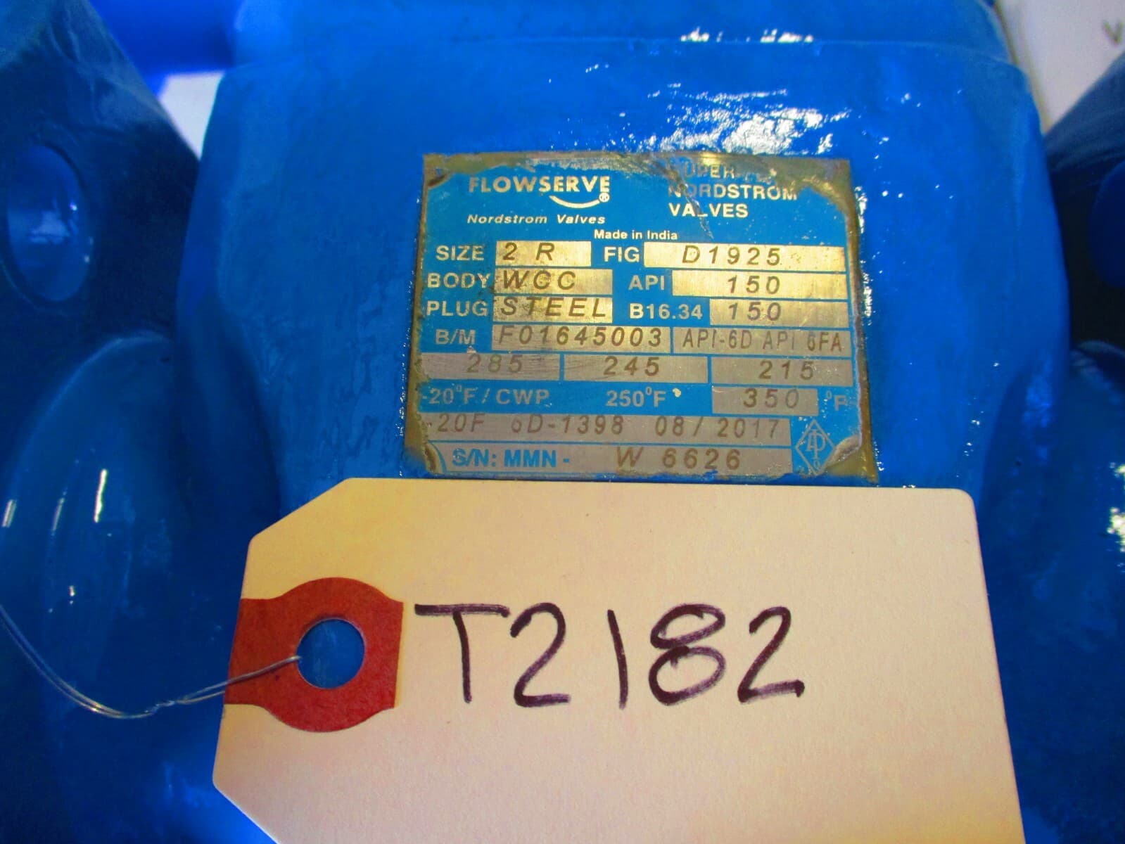 FLOWSERVE NORDSTROM 1925 Lubricated Plug Valve 2" 150 RF Flanged Lever Operated 6