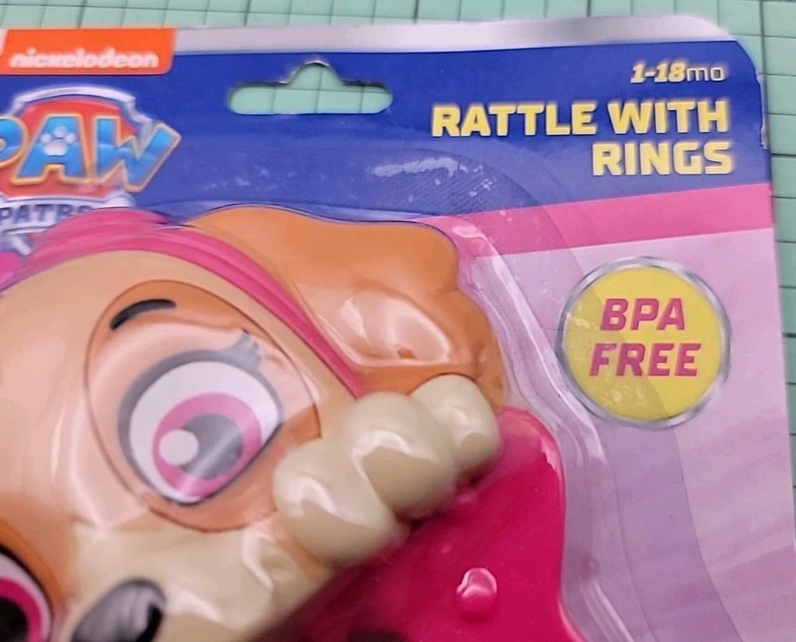 Nickelodeon Brand: Paw Patrol Pink Dog Baby Rattle w/ Rings, New & Free Shipping 3