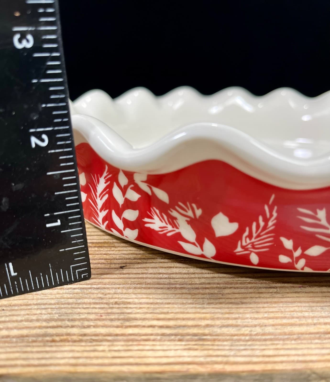 PIONEER WOMAN Baking Pie Dish Stoneware Ruffle ‘Made With Love’ Christmas Tree 6