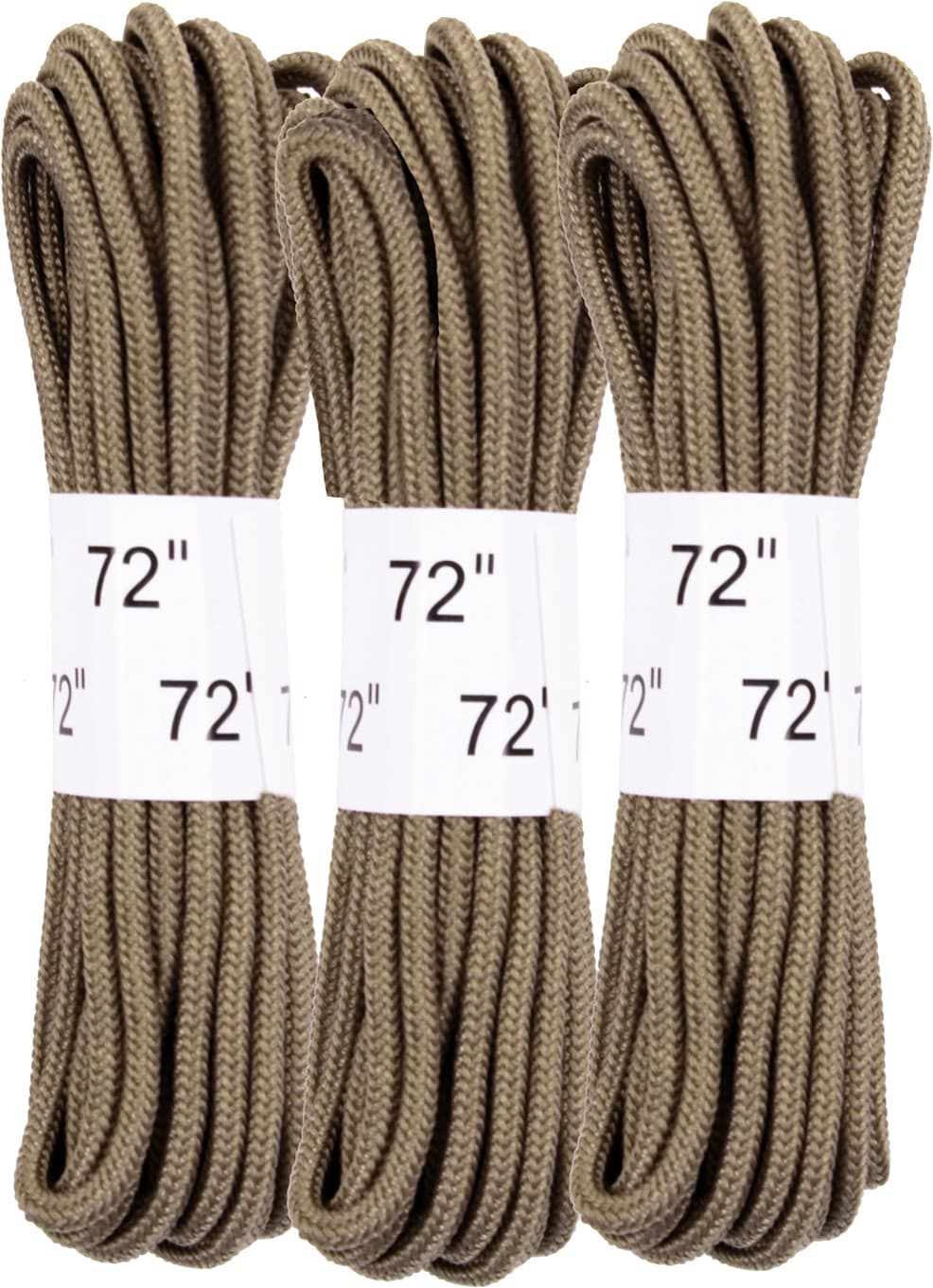 Nylon Military 72" Long Boot Shoe Laces Plastic Tipped - 3 Pack