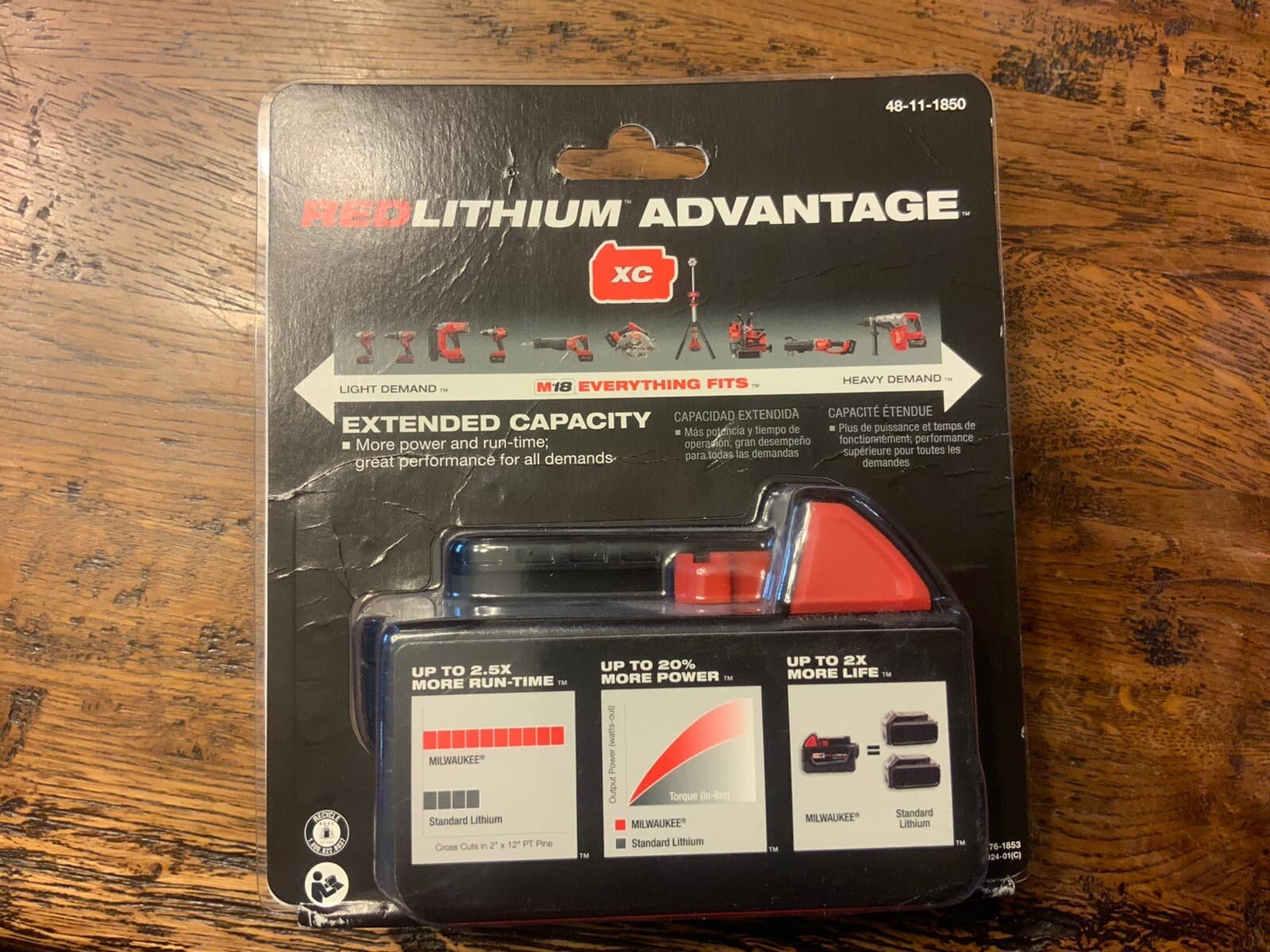 New Milwaukee 48-11-1850 Battery M18 18V 18 Volt XC 5.0 Ah Red Lithium Ion 2