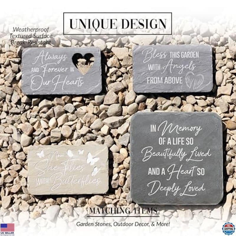 Forever In Our Hearts 7” Weatherproof Garden Stepping Stone Memorial Plaque 4