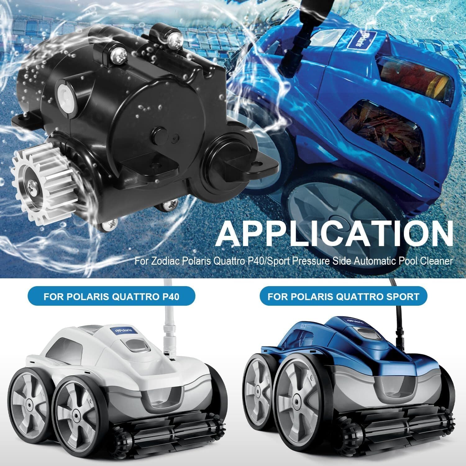 for Polaris Quattro P40/Sport Gearbox Assembly R0837300 NEW IMPROVED METAL GEAR 2