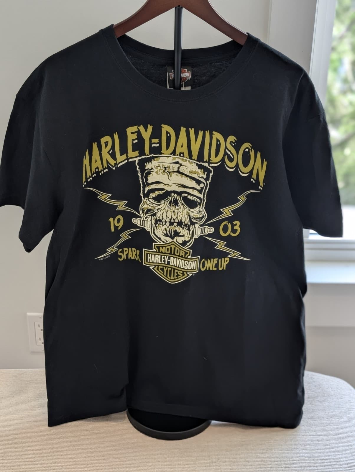 Harley Davidson of Tampa Florida Graphic Tee Shirt Franken Spark NWT Sz L 