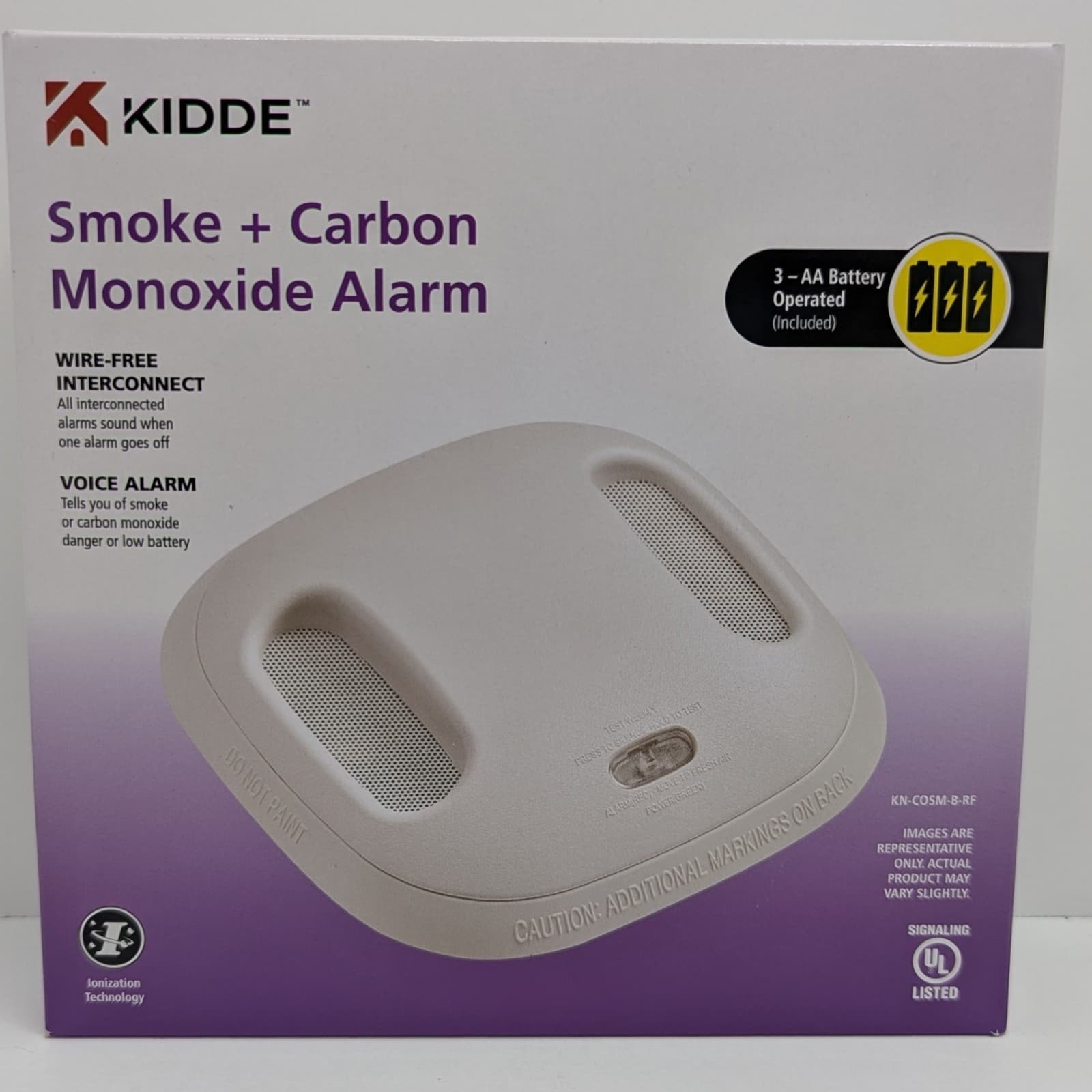 Kidde Smoke Carbon Monoxide Alarm Wireless Interconnect Voice Alert KN-COSM-B-RF