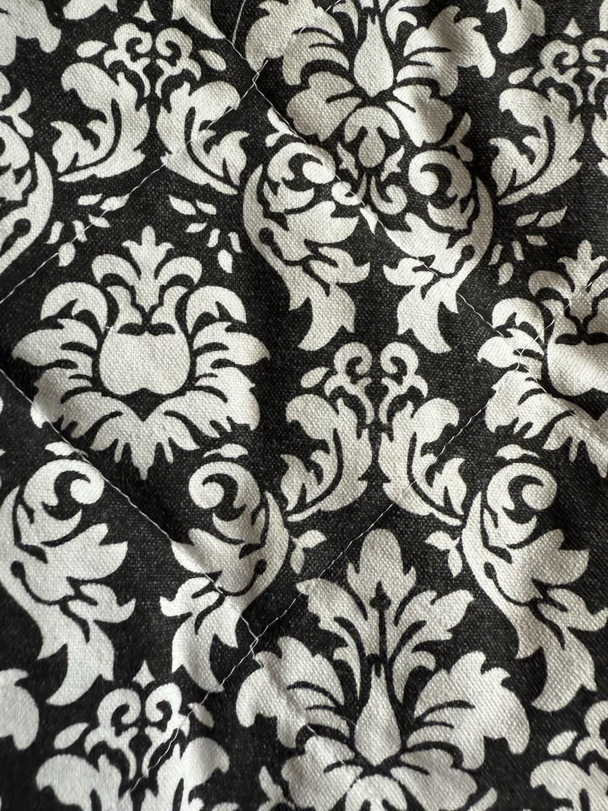 Equine Couture Quilted Padded Boot Bag In BLK/WHTE Damask/ Charcoal Plaid Lining 3