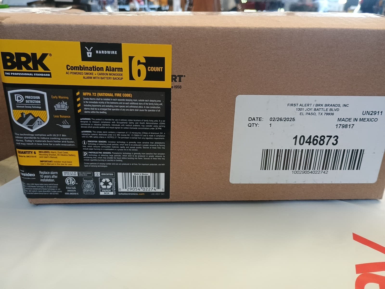 6 Count Brk Smico100-ac Combination Alarm Smoke & Carbon Monoxide 3