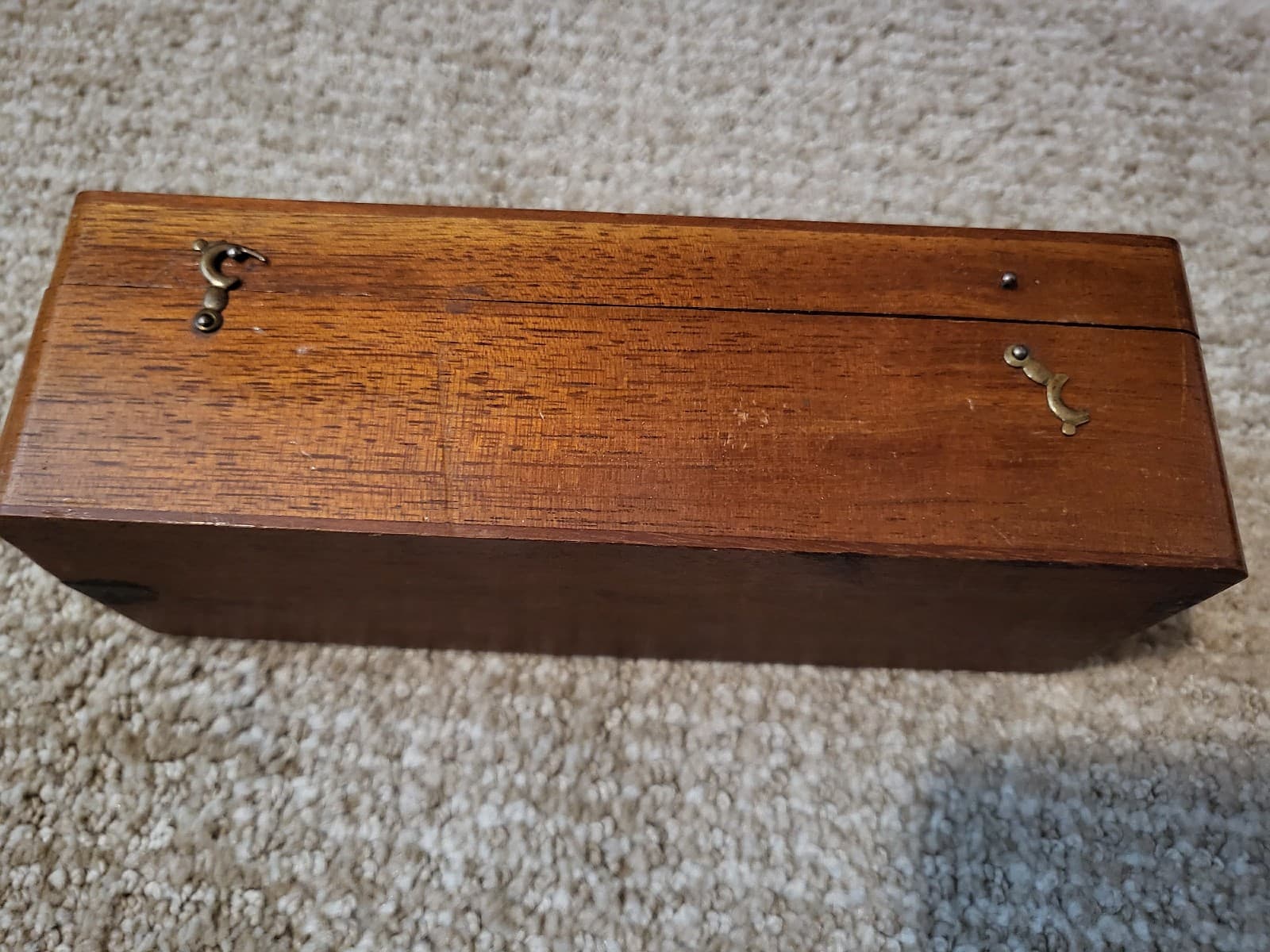 Antique Brass Field Microscope Wood Box Vintage 4