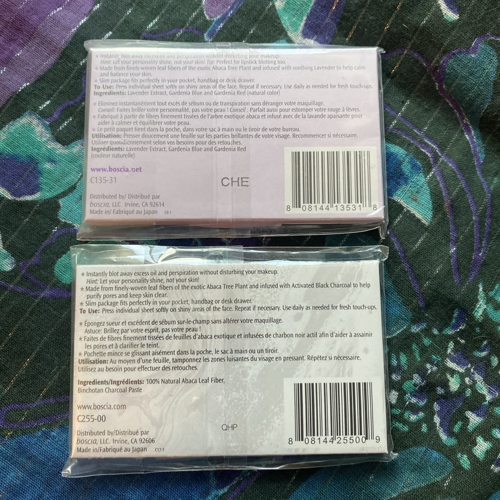 LOT OF 2 BOSCIA Blotting Linens - Lavender/Charcoal - 100 Sheets Each - SEALED🍑 2