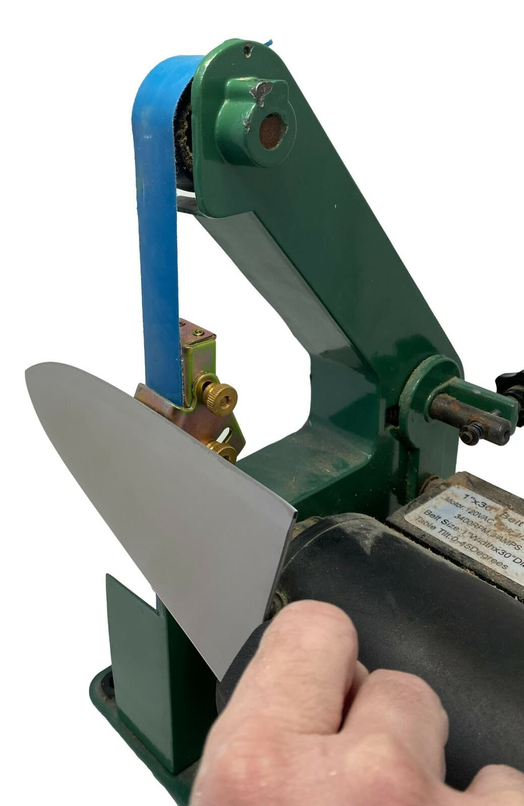 Knife sharpening angle guide for 1 x 30 Belt Sander - Edge Leading 3