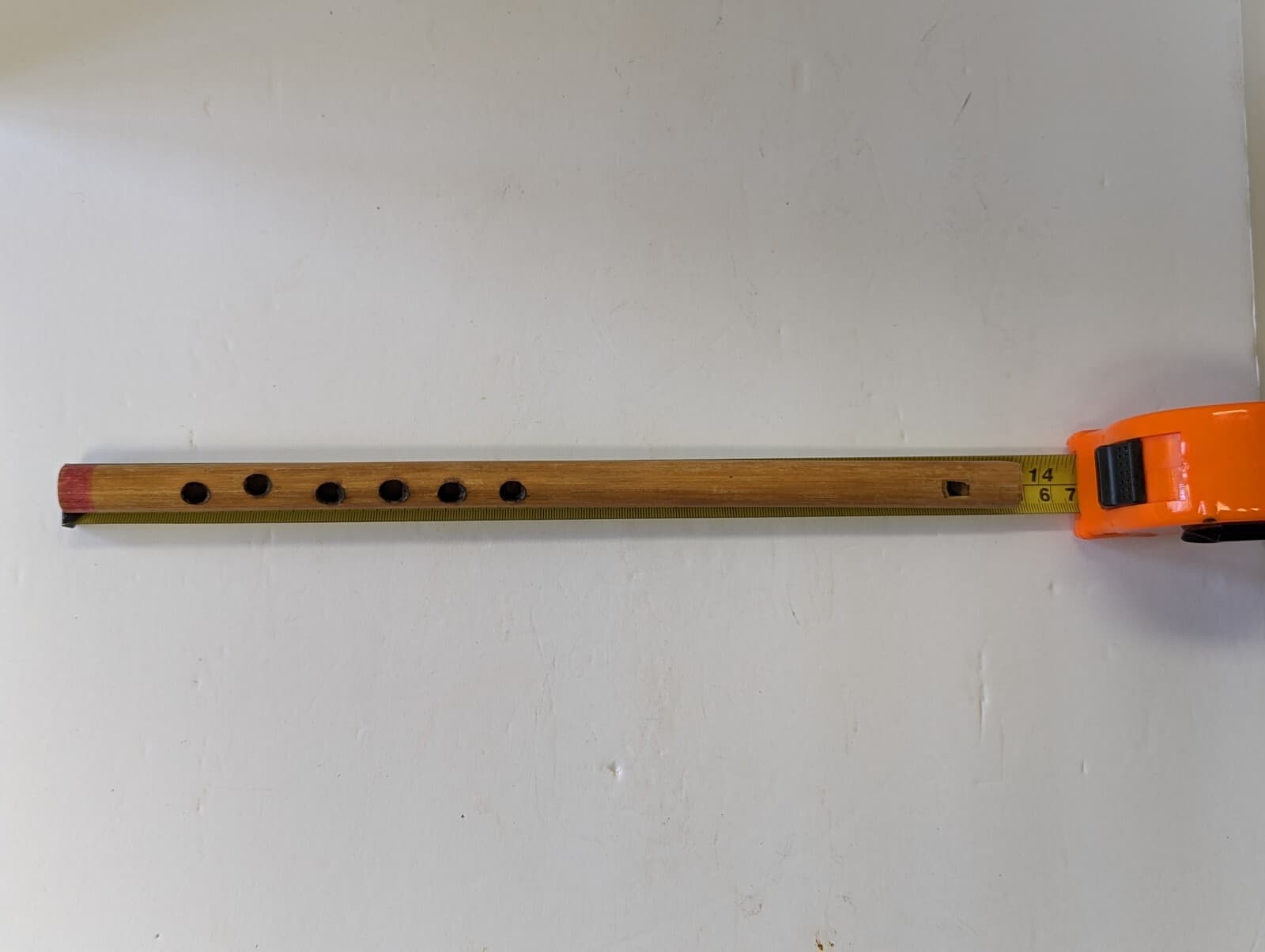 Vintage Handmade Traditional Bamboo Flute 13.5" x .75" 6 Holes 6