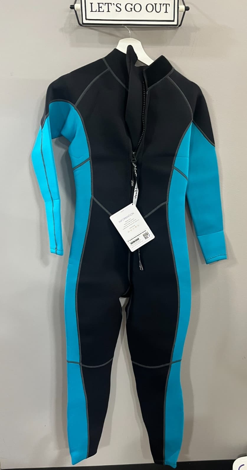 Hevto Womens Neoprene Full Body LS Wetsuit for Watersport, Black/Blue Size 8 4