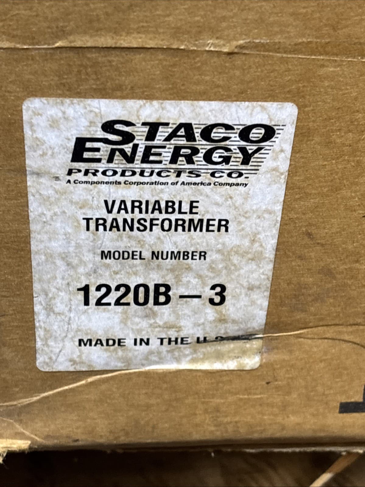 NEW Staco 1220B-3 Variac Variable Transformer; 480V, 60 Hz, 5A, 3 Phase Wye 3