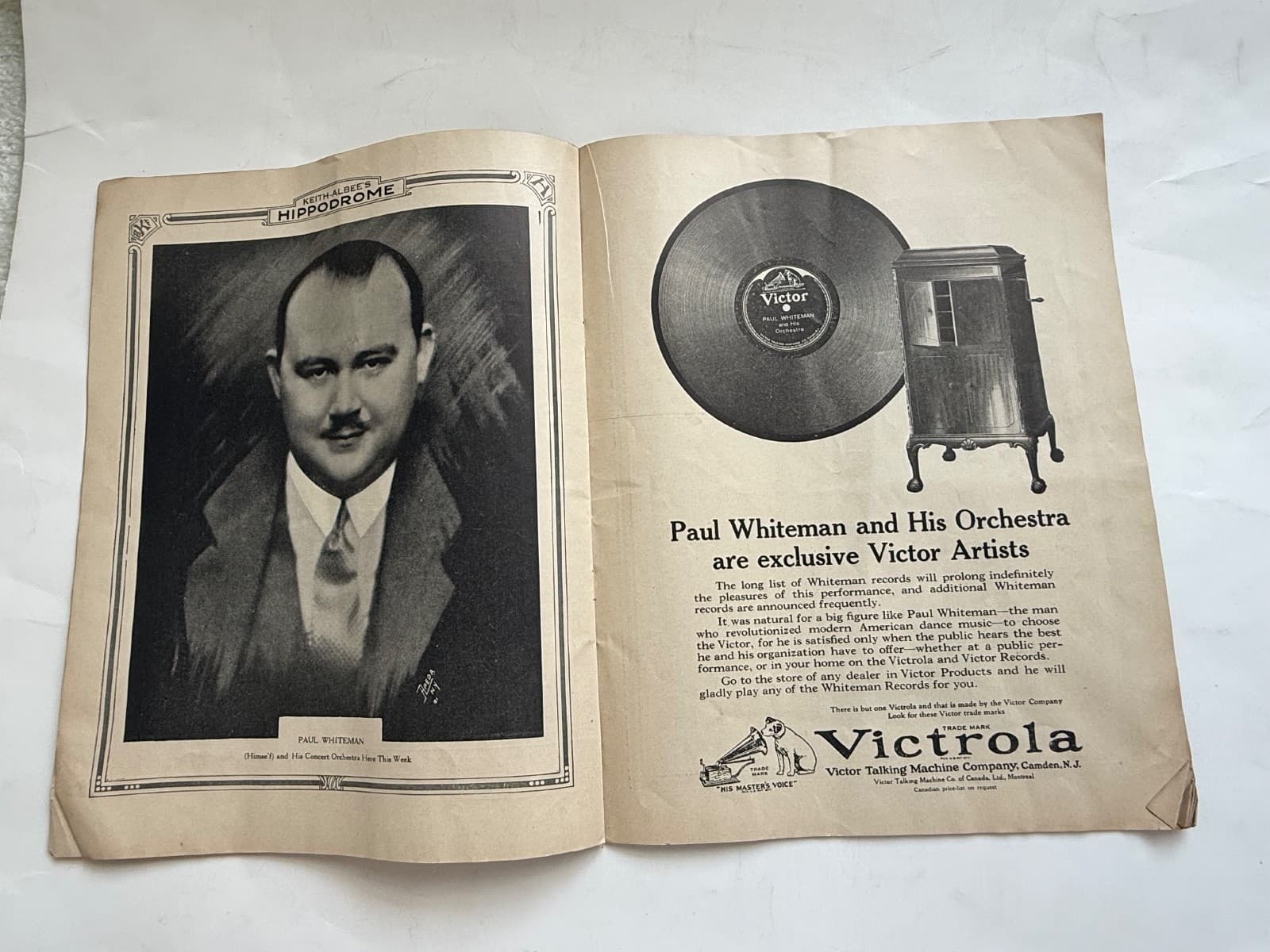 1925 Hippodrome Program, King of Jazz: PAUL WHITEMAN Gershwin "Rhapsody in Blue" 6