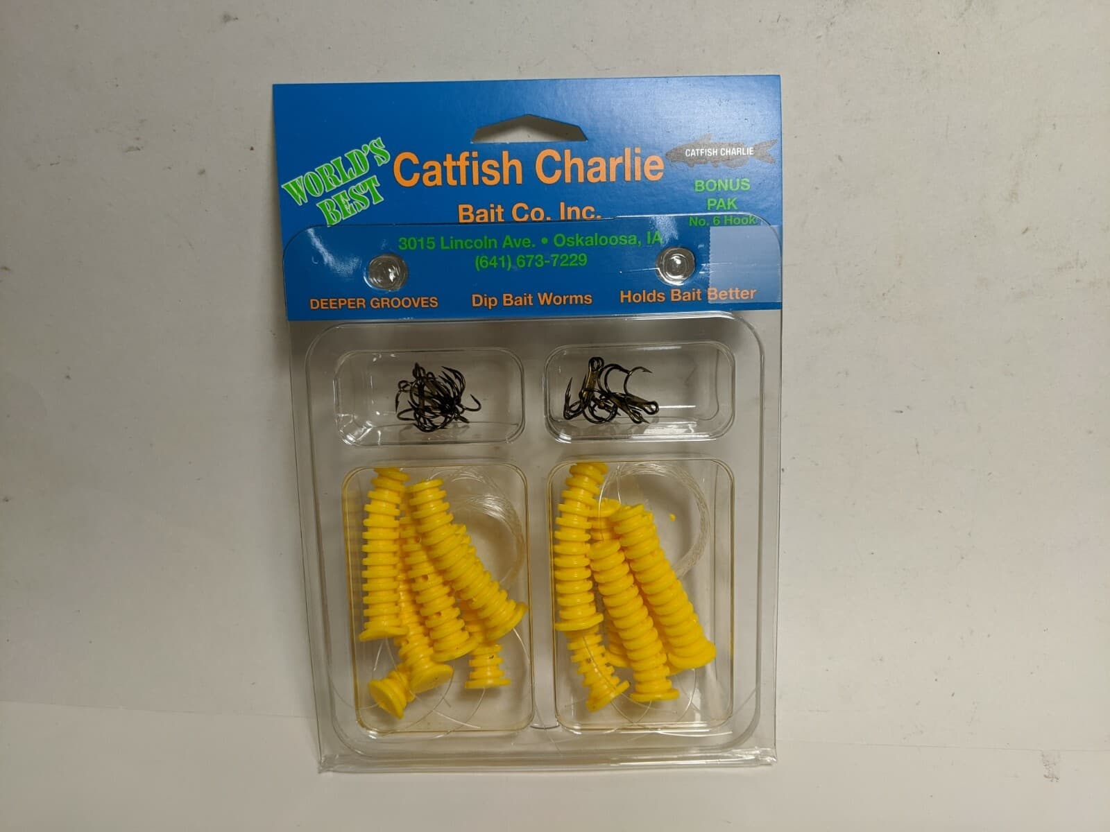 Catfish Charlie Dip Bait Soft Plastic Worms   (12 Per Pack)  DBH-12 3