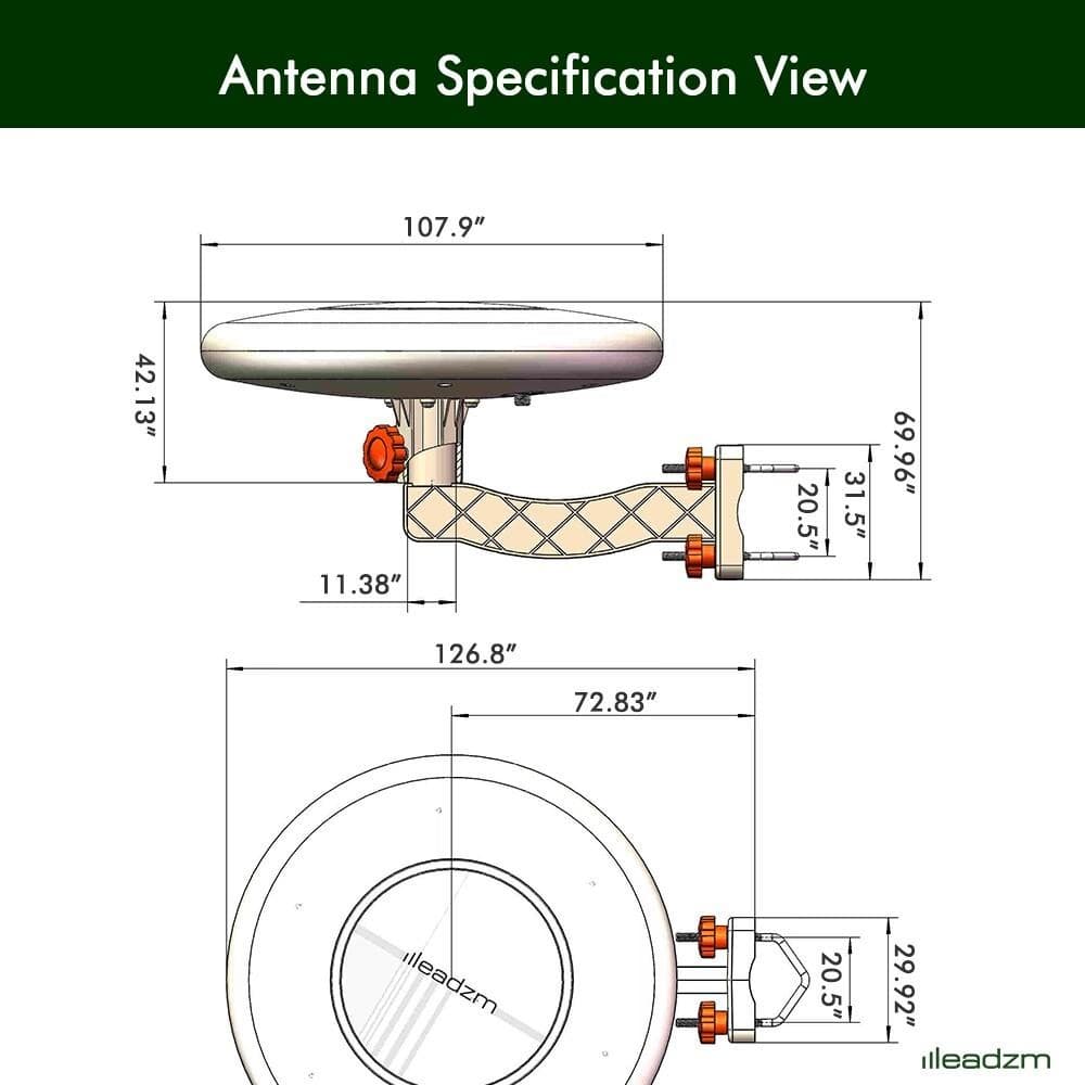 360° Omni-directional Outdoor TV Antenna RV Marine Gain Booster Digital UHF VHF 2