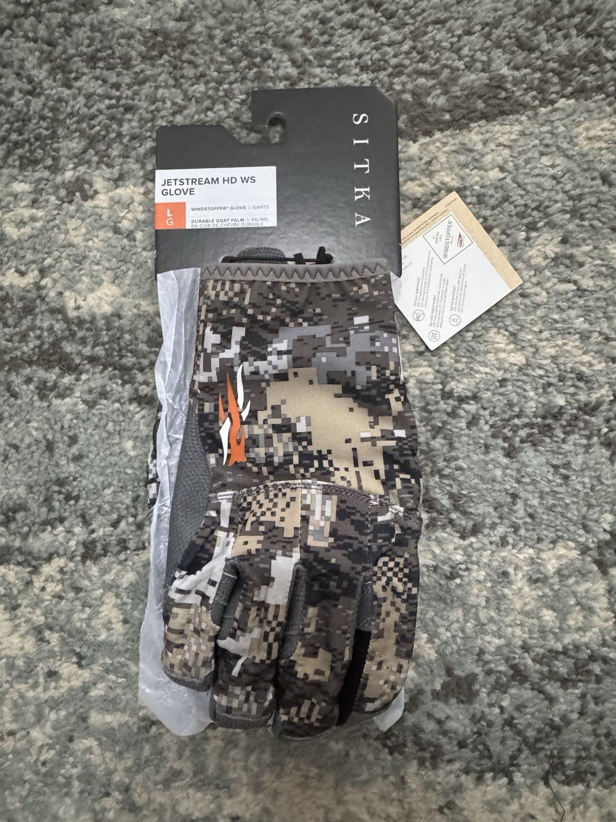 Sitka Jetstream Glove Optifade Elevated II Size Large