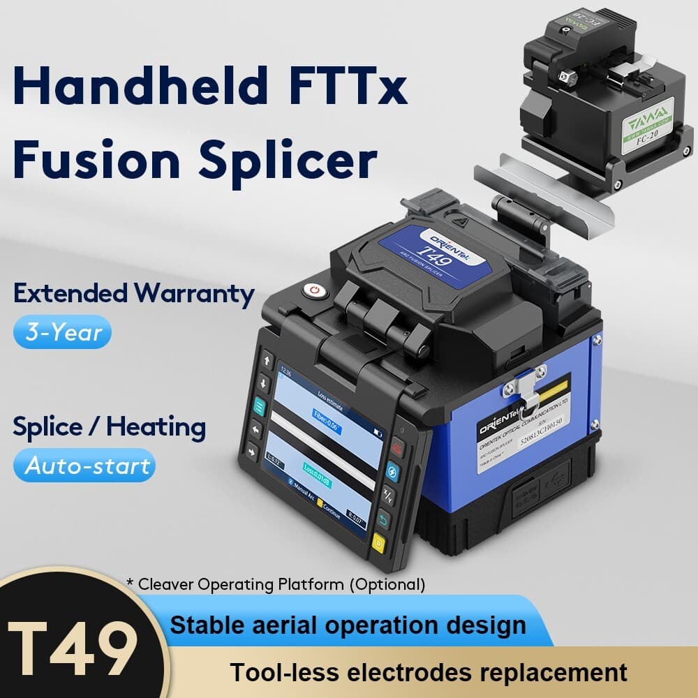 Mini Fiber Optic Fusion Splicer OrienTek T49 with Extra Electrodes Ship From USA 2