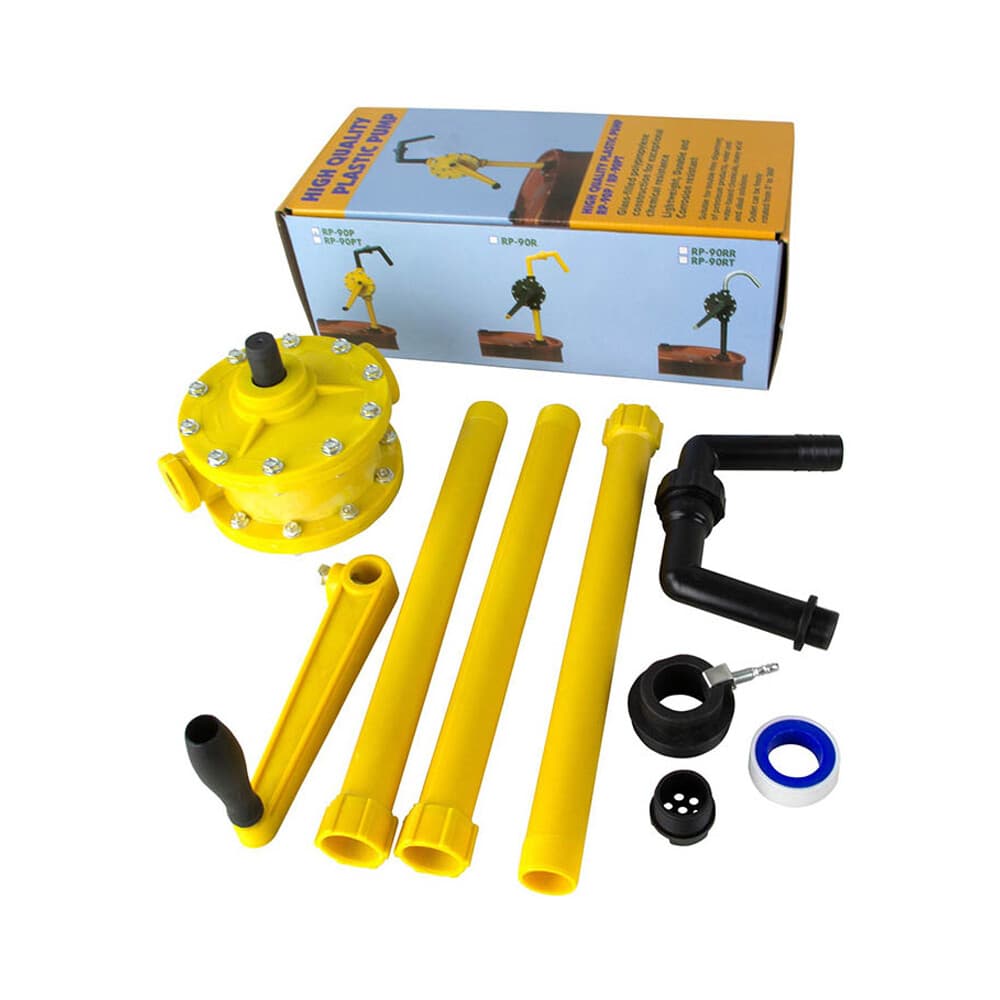 Tera Pump Manual Plastic Rotary Drum Pump fits 15-55 Gal Drum Barrels - 10 gpm 5