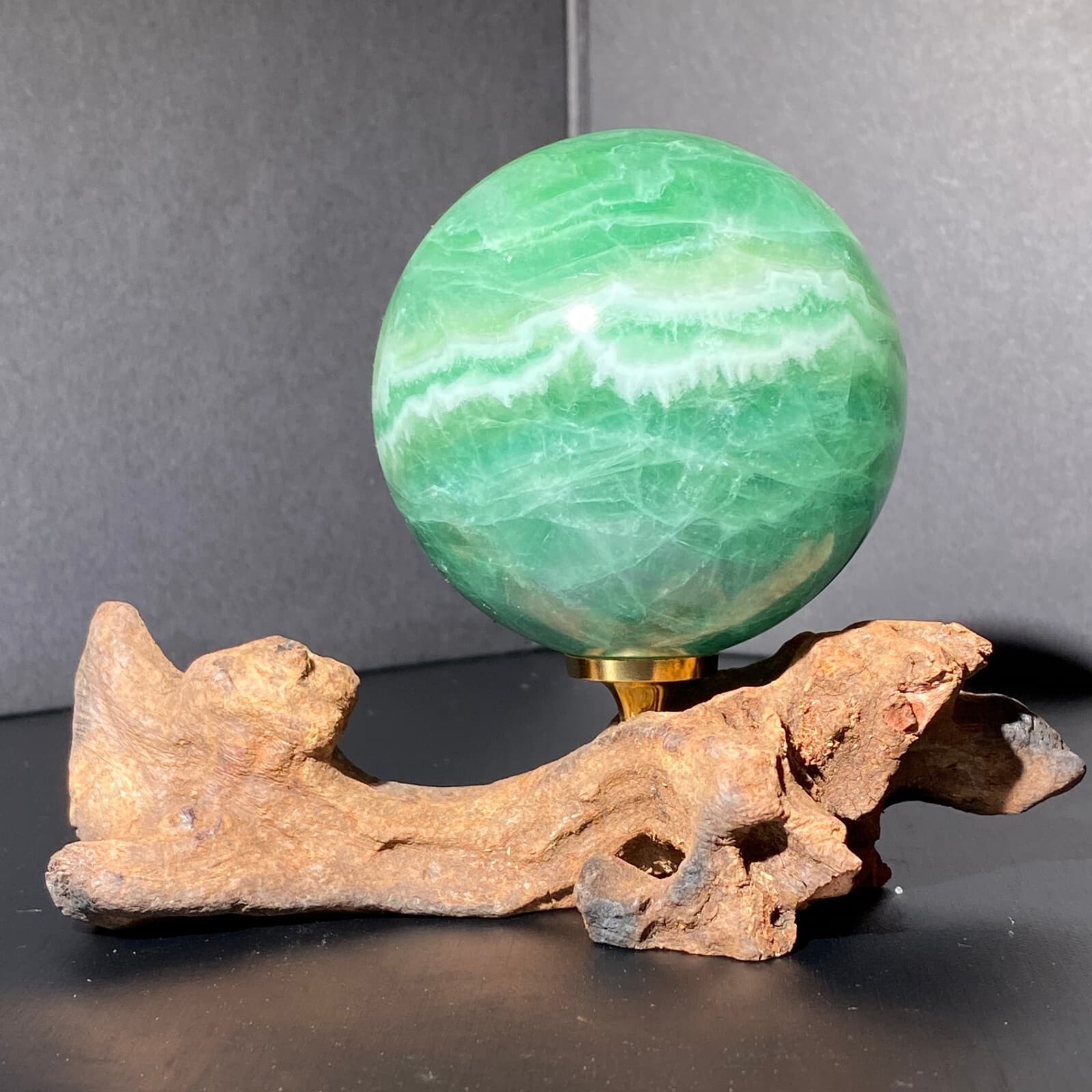 392g Natural fluorite ball quartz crystal Sphere Reiki energy healing 4