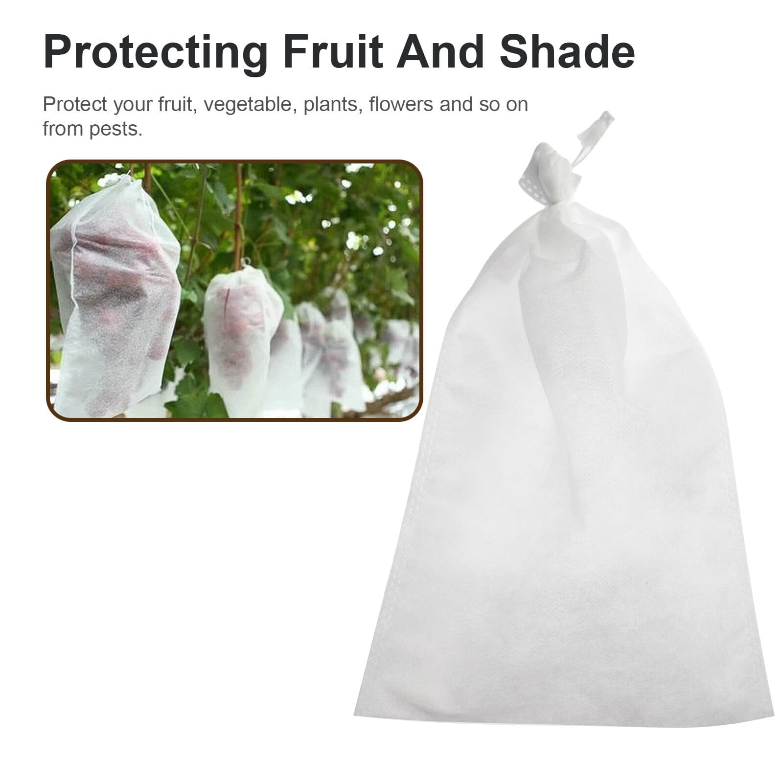 100PCS Garden Plant Fruit Vege Protect Drawstring Bags Against Insect Pest Bird 5