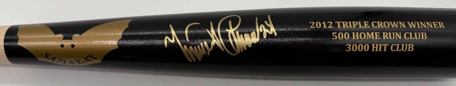 Miguel Cabrera Autographed Ash/Black Authentic Sam Wooden Baseball Bat JSA CoA